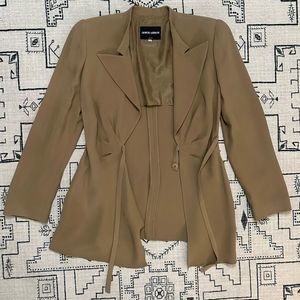 Giorgio Armani black label silk blazer with tie